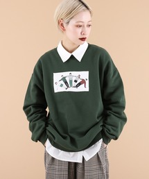 kutir | 裏起毛レトロパッチワークイラストスウェット(スウェット)