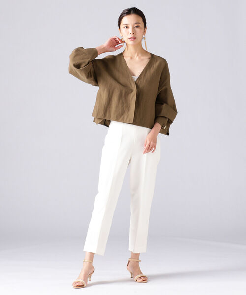 EFFE BEAMS(エッフェビームス)の「EFFE BEAMS / トリアセテート テーパードパンツ(その他パンツ・レディース・ブラック/ホワイト・36/38)」の4枚目の写真