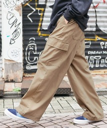 ワイドシルエット 6ポケット カツラギ ロング カーゴパンツ