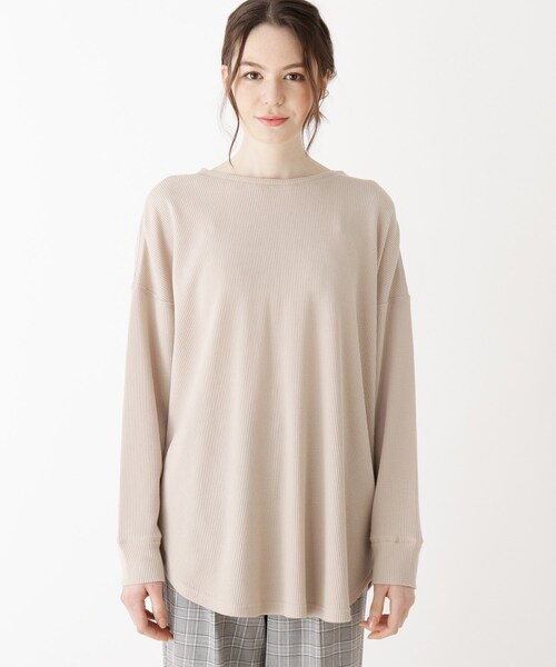 SHOO・LA・RUE（シューラルー）の「◆ワッフル前後2WAYロンT（Tシャツ/カットソー・レディース・チャコールグレー/ベージュ/オフホワイト・02/03/04）」の10枚目の写真