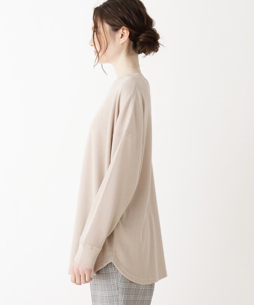 SHOO・LA・RUE（シューラルー）の「◆ワッフル前後2WAYロンT（Tシャツ/カットソー・レディース・チャコールグレー/ベージュ/オフホワイト・02/03/04）」の12枚目の写真
