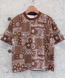 Tシャツ/カットソー（ブラウン/茶色系・ペイズリー柄）ファッション 