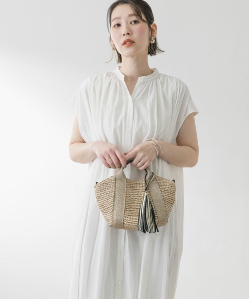 F by ROSSO（エフバイロッソ）の「F by ROSSO　フレンチギャザーワンピース∴（シャツワンピース・レディース・ホワイト/ライトブルー/ピンク・FREE）」の8枚目の写真