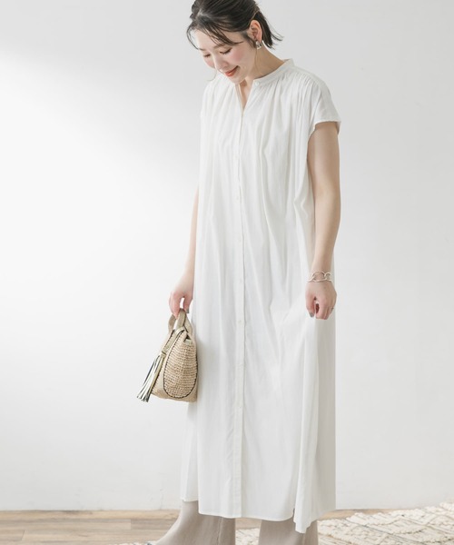 F by ROSSO（エフバイロッソ）の「F by ROSSO　フレンチギャザーワンピース∴（シャツワンピース・レディース・ホワイト/ライトブルー/ピンク・FREE）」の10枚目の写真