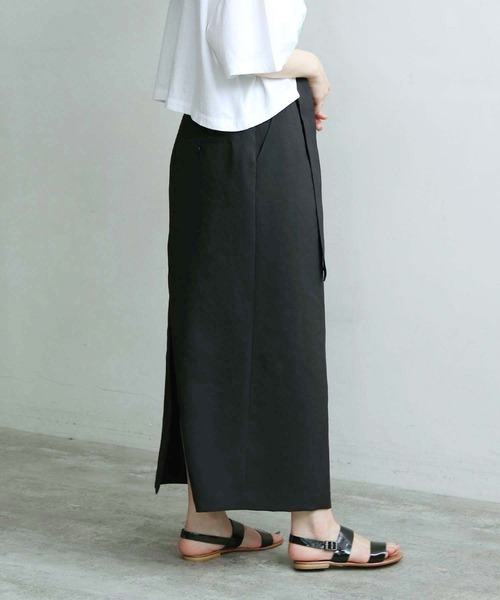 note et silence (ノートエシロンス)の「●△DICROS AIRO ベルト付ストレートスカート(スカート・レディース・ブラック/モカ・FREE)」の11枚目の写真