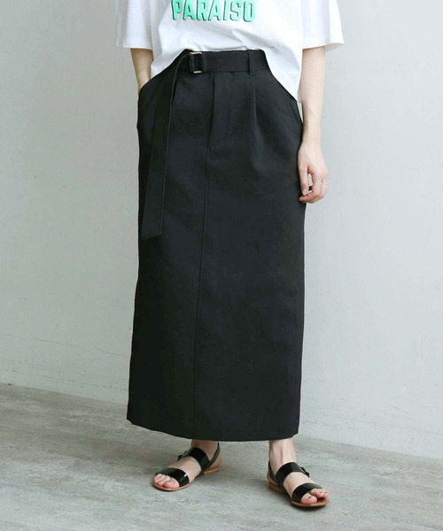 note et silence (ノートエシロンス)の「●△DICROS AIRO ベルト付ストレートスカート(スカート・レディース・ブラック/モカ・FREE)」の15枚目の写真