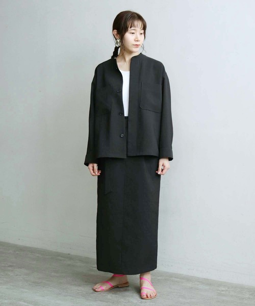 note et silence (ノートエシロンス)の「●△DICROS AIRO ベルト付ストレートスカート(スカート・レディース・ブラック/モカ・FREE)」の5枚目の写真