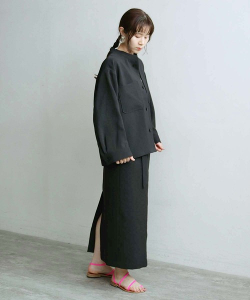 note et silence (ノートエシロンス)の「●△DICROS AIRO ベルト付ストレートスカート(スカート・レディース・ブラック/モカ・FREE)」の7枚目の写真