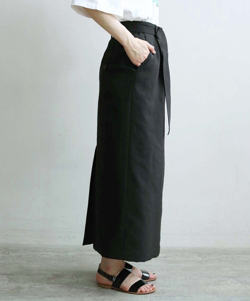 note et silence (ノートエシロンス)の「●△DICROS AIRO ベルト付ストレートスカート(スカート・レディース・ブラック/モカ・FREE)」の18枚目の写真