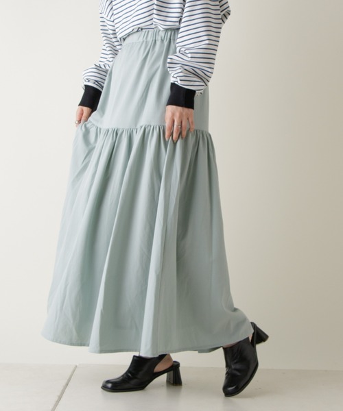 Kastane(カスタネ)の「タイプライターストレッチティアードスカート(スカート・レディース・ブラック/サックスブルー/イエロー・FREE)」の13枚目の写真