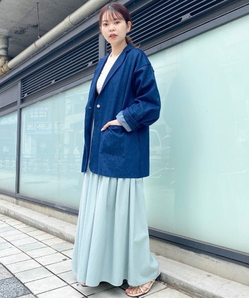 Kastane(カスタネ)の「タイプライターストレッチティアードスカート(スカート・レディース・ブラック/サックスブルー/イエロー・FREE)」の16枚目の写真