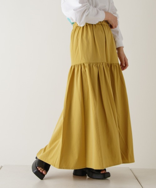 Kastane(カスタネ)の「タイプライターストレッチティアードスカート(スカート・レディース・ブラック/サックスブルー/イエロー・FREE)」の20枚目の写真