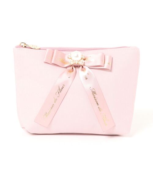 Maison de FLEUR（メゾンドフルール）の「パールビジューミニポーチ（ポーチ・レディース・ブラック/ネイビー/ピンク・FREE）」の3枚目の写真