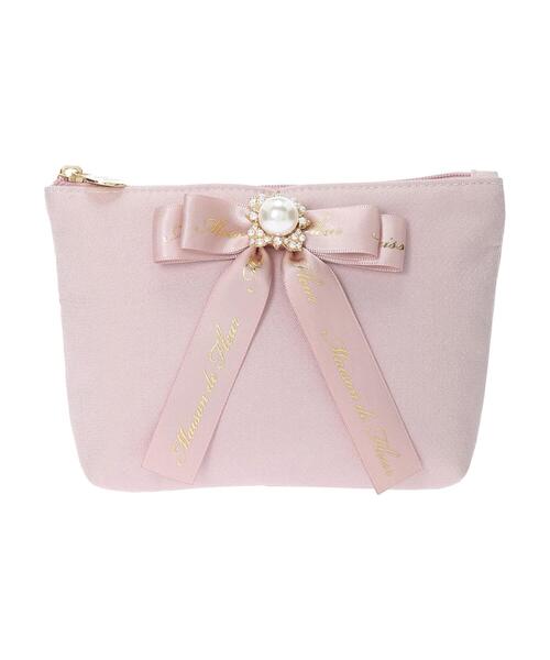 Maison de FLEUR（メゾンドフルール）の「パールビジューミニポーチ（ポーチ・レディース・ブラック/ネイビー/ピンク・FREE）」の6枚目の写真