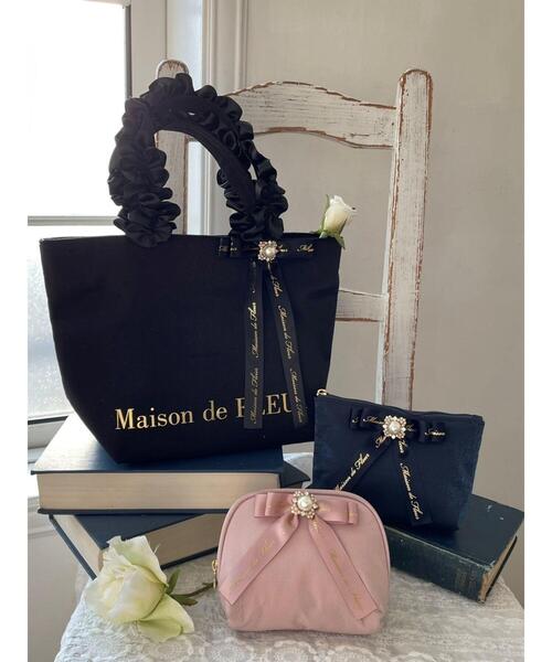 Maison de FLEUR（メゾンドフルール）の「パールビジューミニポーチ（ポーチ・レディース・ブラック/ネイビー/ピンク・FREE）」の9枚目の写真
