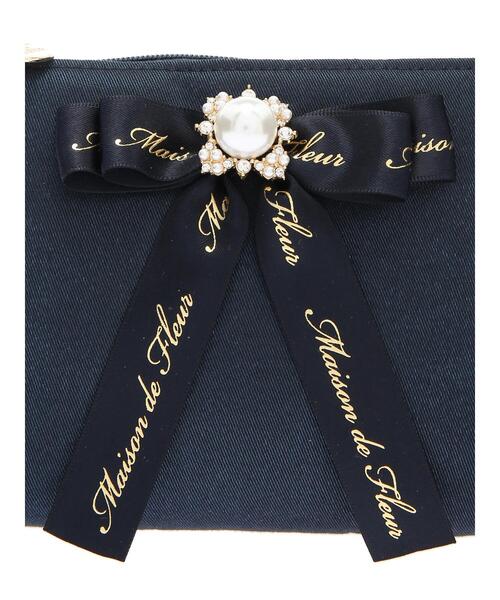 Maison de FLEUR（メゾンドフルール）の「パールビジューミニポーチ（ポーチ・レディース・ブラック/ネイビー/ピンク・FREE）」の13枚目の写真