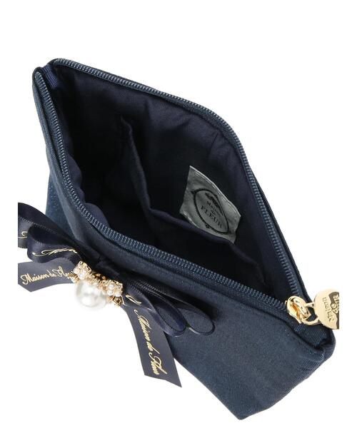 Maison de FLEUR（メゾンドフルール）の「パールビジューミニポーチ（ポーチ・レディース・ブラック/ネイビー/ピンク・FREE）」の5枚目の写真