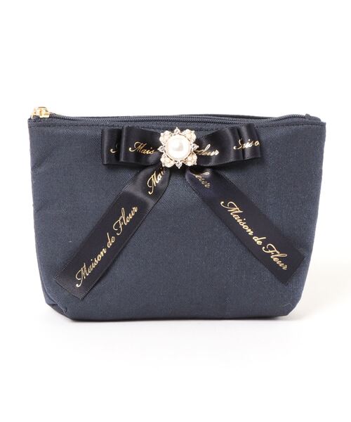Maison de FLEUR（メゾンドフルール）の「パールビジューミニポーチ（ポーチ・レディース・ブラック/ネイビー/ピンク・FREE）」の14枚目の写真