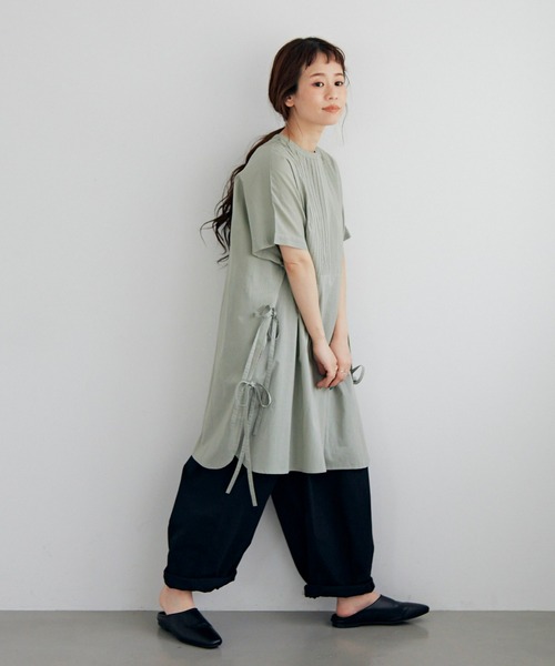 Libra Cue（リブラ キュー）の「ピンタックサイドリボンブラウス（シャツ/ブラウス・レディース・ホワイト/ブラック/パープル/ライトグリーン・FREE）」の13枚目の写真