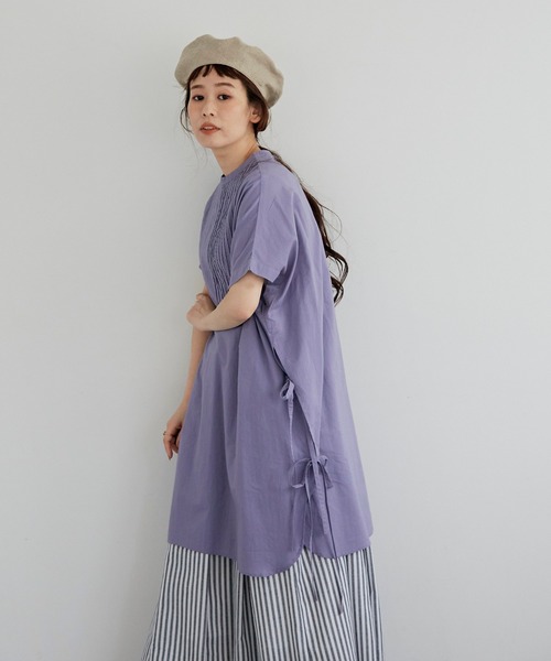 Libra Cue（リブラ キュー）の「ピンタックサイドリボンブラウス（シャツ/ブラウス・レディース・ホワイト/ブラック/パープル/ライトグリーン・FREE）」の20枚目の写真