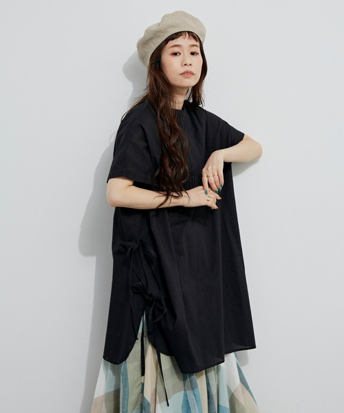 Libra Cue（リブラ キュー）の「ピンタックサイドリボンブラウス（シャツ/ブラウス・レディース・ホワイト/ブラック/パープル/ライトグリーン・FREE）」の18枚目の写真