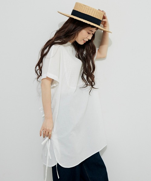 Libra Cue（リブラ キュー）の「ピンタックサイドリボンブラウス（シャツ/ブラウス・レディース・ホワイト/ブラック/パープル/ライトグリーン・FREE）」の10枚目の写真