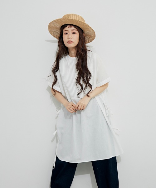 Libra Cue（リブラ キュー）の「ピンタックサイドリボンブラウス（シャツ/ブラウス・レディース・ホワイト/ブラック/パープル/ライトグリーン・FREE）」の21枚目の写真