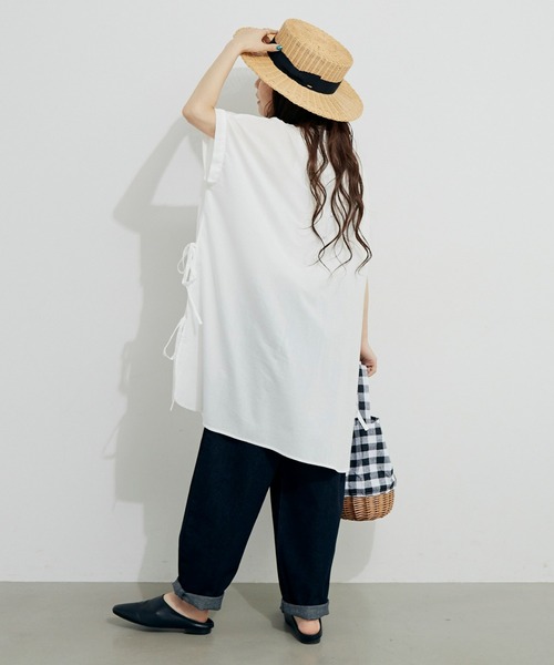 Libra Cue（リブラ キュー）の「ピンタックサイドリボンブラウス（シャツ/ブラウス・レディース・ホワイト/ブラック/パープル/ライトグリーン・FREE）」の5枚目の写真