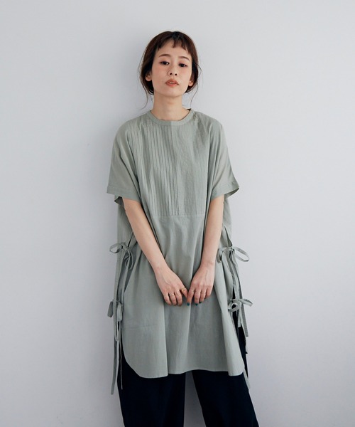 Libra Cue（リブラ キュー）の「ピンタックサイドリボンブラウス（シャツ/ブラウス・レディース・ホワイト/ブラック/パープル/ライトグリーン・FREE）」の19枚目の写真