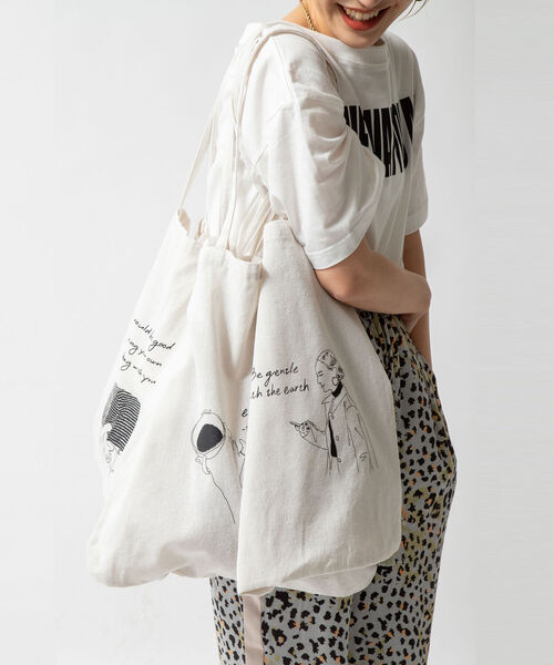 NOLLEY’S（ノーリーズ）の「リサイクルコットンエコトートバッグ（トートバッグ・レディース・ホワイト系その他4/ホワイト系その他5/ホワイト系その他6・FREE）」の4枚目の写真