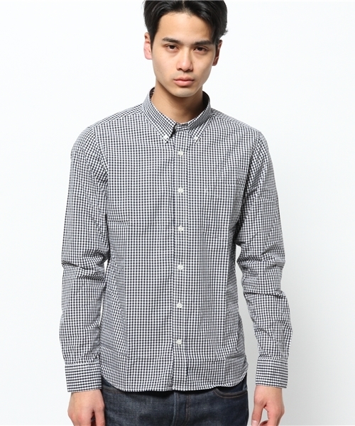 WEGO(ウィゴー)の「WEGO/ギンガムチェックボタンダウンシャツ(シャツ/ブラウス・メンズ・ネイビー/レッド/ブラック/ブルー・LARGE/MEDIUM)」の12枚目の写真