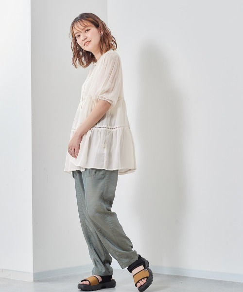 cepo（セポ）の「シアーティアードブラウス（シャツ/ブラウス・レディース・ブラック/オフホワイト/ピンク・M）」の19枚目の写真