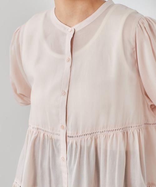 cepo（セポ）の「シアーティアードブラウス（シャツ/ブラウス・レディース・ブラック/オフホワイト/ピンク・M）」の15枚目の写真