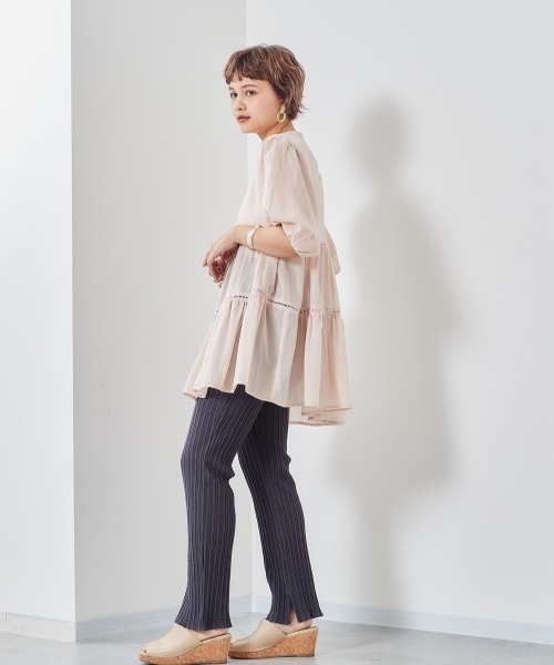 cepo（セポ）の「シアーティアードブラウス（シャツ/ブラウス・レディース・ブラック/オフホワイト/ピンク・M）」の13枚目の写真