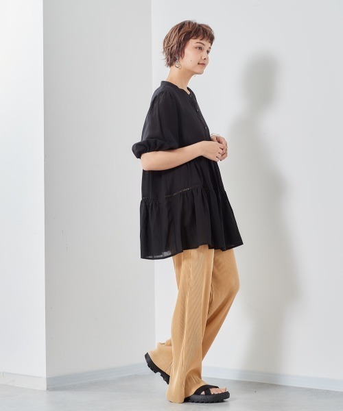 cepo（セポ）の「シアーティアードブラウス（シャツ/ブラウス・レディース・ブラック/オフホワイト/ピンク・M）」の18枚目の写真