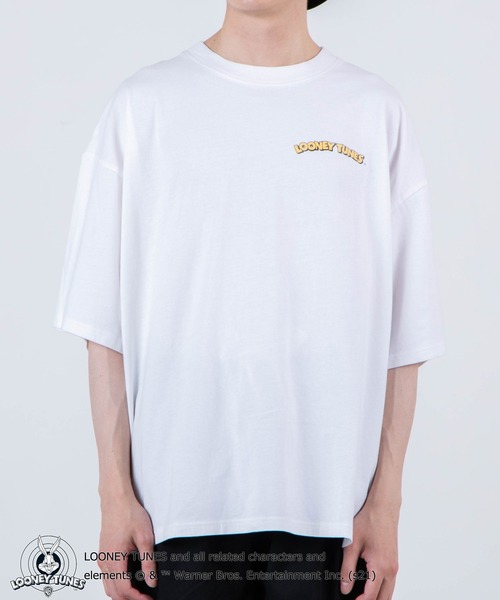 Disney（ディズニー）の「∴WEGO/別注 LOONEY TUNES プリントビックシルエット5分袖Tシャツ（Tシャツ/カットソー・メンズ・ホワイト/イエロー/ホワイト系その他/スミクロ・MEDIUM/LARGE）」の13枚目の写真