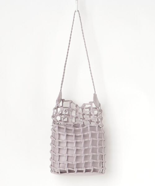 FUNALIVE（ファンアライブ）の「【je crois soi】手編みブロックメッシュバッグ（ショルダーバッグ・レディース・ブラック/イエロー/グリーン/ラベンダー・FREE）」の3枚目の写真