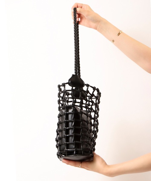 FUNALIVE（ファンアライブ）の「【je crois soi】手編みブロックメッシュバッグ（ショルダーバッグ・レディース・ブラック/イエロー/グリーン/ラベンダー・FREE）」の9枚目の写真