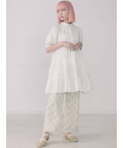 merry jenny(メリージェニー)の「パフスリーブギャザーミニワンピース(ワンピース・レディース・ブルー/ブラック/オフホワイト・FREE)」の16枚目の写真