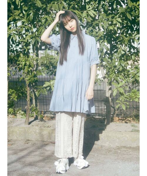 merry jenny(メリージェニー)の「パフスリーブギャザーミニワンピース(ワンピース・レディース・ブルー/ブラック/オフホワイト・FREE)」の19枚目の写真