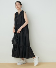 ADAM ET ROPE' | バックリボンコットンティアードワンピース(ワンピース)