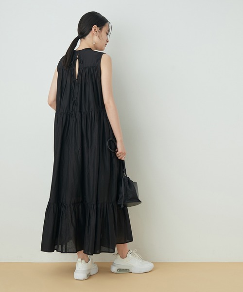 ADAM ET ROPE'（アダムエロペ）の「バックリボンコットンティアードワンピース（ワンピース・レディース・ブラック/ブラウン/レッド/ミント・FREE）」の18枚目の写真