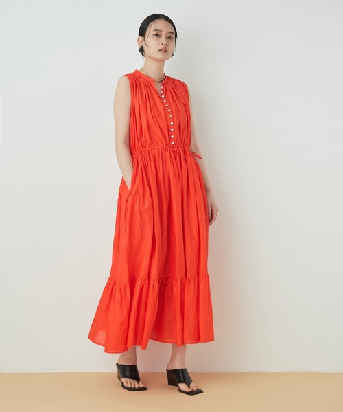 ADAM ET ROPE'（アダムエロペ）の「バックリボンコットンティアードワンピース（ワンピース・レディース・ブラック/ブラウン/レッド/ミント・FREE）」の20枚目の写真