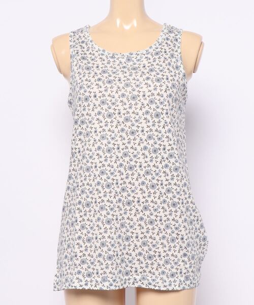 Samansa Mos2（サマンサ モスモス）の「花柄ノースリーブインナー（Tシャツ/カットソー・レディース・ミント/オフホワイト/パープル/イエロー・ﾌﾘ-）」の2枚目の写真