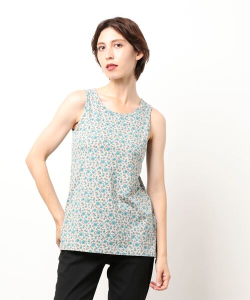 Samansa Mos2（サマンサ モスモス）の「花柄ノースリーブインナー（Tシャツ/カットソー・レディース・ミント/オフホワイト/パープル/イエロー・ﾌﾘ-）」の3枚目の写真