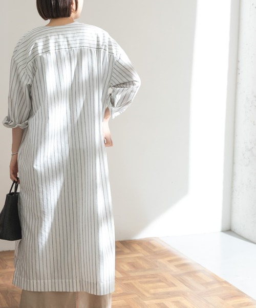 FORK&SPOON(フォークアンドスプーン)の「FORK&SPOON リネン混ガウンワンピース(ワンピース・レディース・ストライプ/ネイビー・ONE)」の5枚目の写真