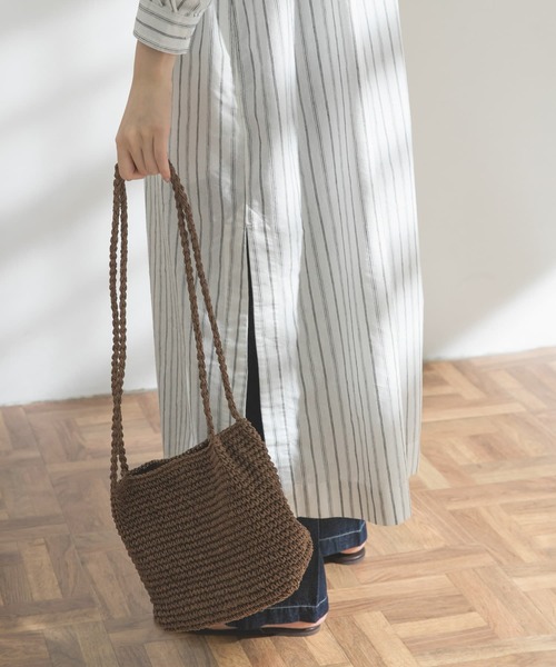 FORK&SPOON(フォークアンドスプーン)の「FORK&SPOON リネン混ガウンワンピース(ワンピース・レディース・ストライプ/ネイビー・ONE)」の9枚目の写真