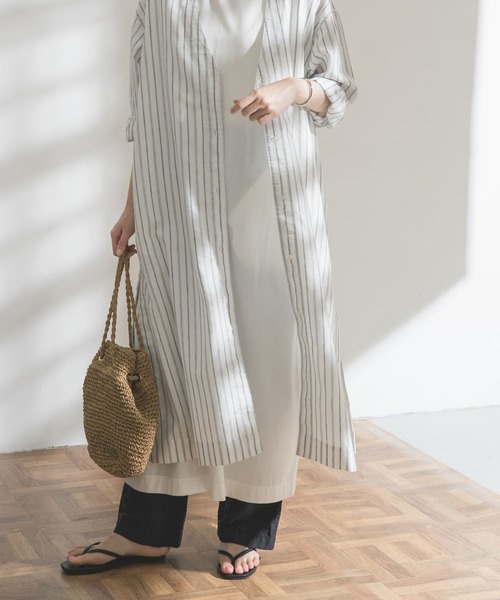 FORK&SPOON(フォークアンドスプーン)の「FORK&SPOON リネン混ガウンワンピース(ワンピース・レディース・ストライプ/ネイビー・ONE)」の17枚目の写真
