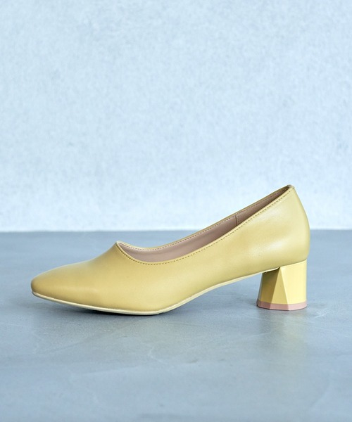 ROPE' PICNIC（ロペピクニック）の「スクエアトゥペイントヒールパンプス（パンプス・レディース・ブラック/イエロー・23.0cm/23.5cm/24.0cm/24.5cm）」の3枚目の写真