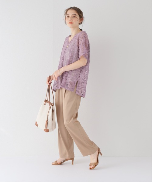 Simplicite（サンプリシテ）の「インナー付きカットレースプルオーバー◆（Tシャツ/カットソー・レディース・パープル/イエロー・FREE）」の16枚目の写真